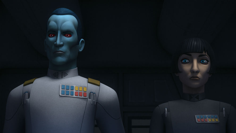 Grand Admiral Thrawn is voiced by Lars Mikkelsen.